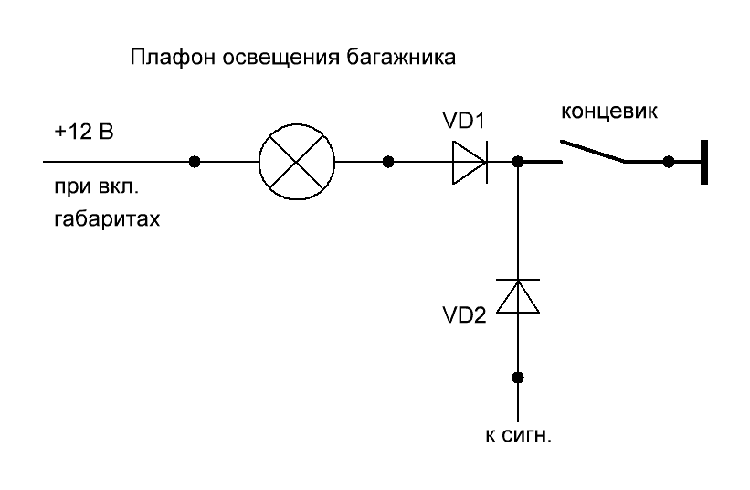 Ваз 2109 схема подключения концевиков дверей