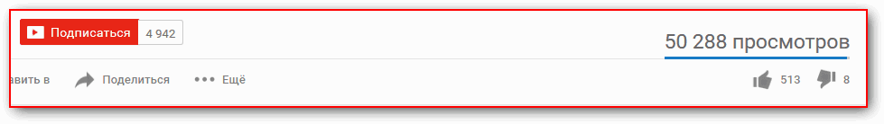 Подписать разделить. Полоска просмотра ютуб.